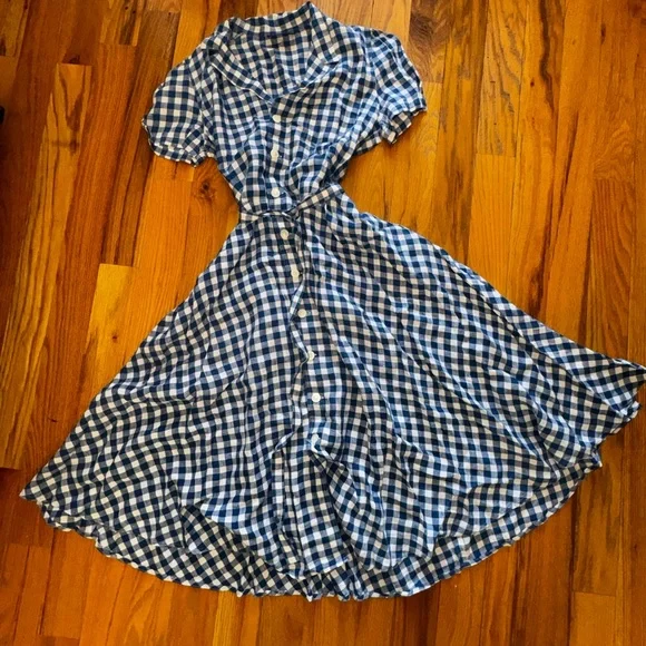 Ralph Lauren Blue and White Checkered Dress - Picture 2 of 9